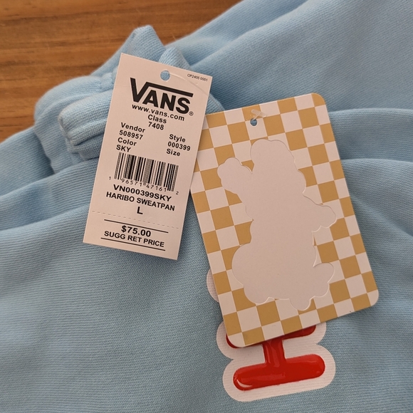 New Vans x Haribo Gummy Bear Baby Blue Sweatpants Sweats Women's XS, S, M, L, XL - Picture 9 of 11
